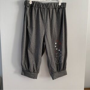 Grey Capris Pull On Pet Lover Dog Cat Soft Sketch Comfy SHEIN Curve Size 0XL